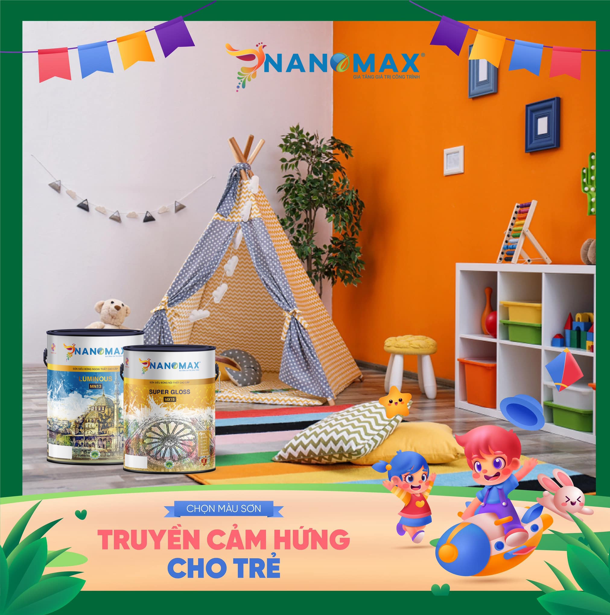 Chọn màu sơn truyền cảm hứng cho trẻ